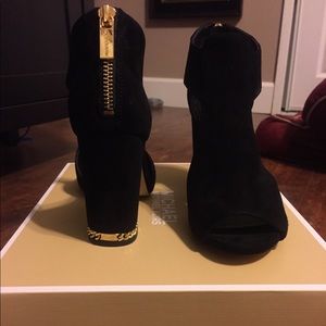 Michael Kors- Sabrina Open Toe Suede Bootie